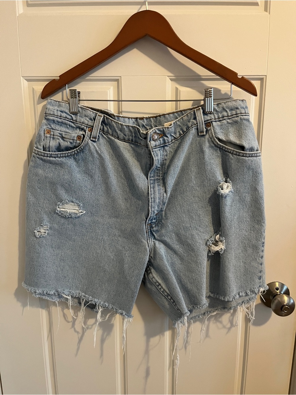 Levi's Light Blue Denim High Rise Shorts